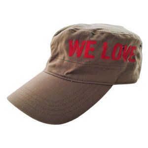 VINTAGE "We Love" Cadet Cap Military Hat, Unisex